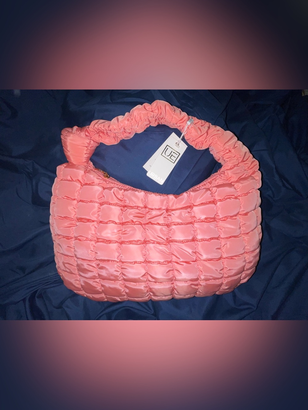 Urban Expressions Quilted Salmon Puff Shoulder Bag